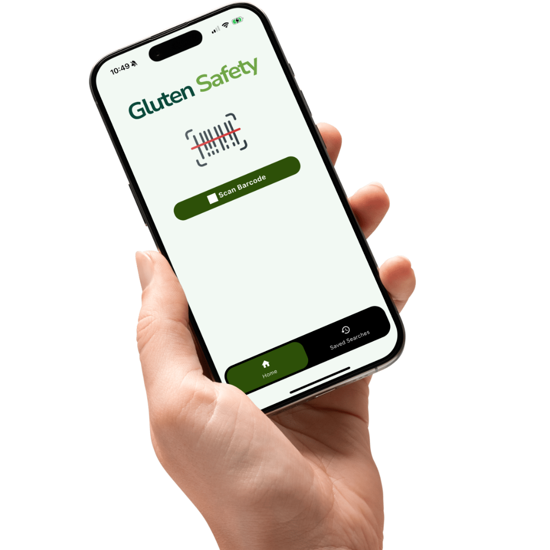 Gluten Safety app showing a clear scan result